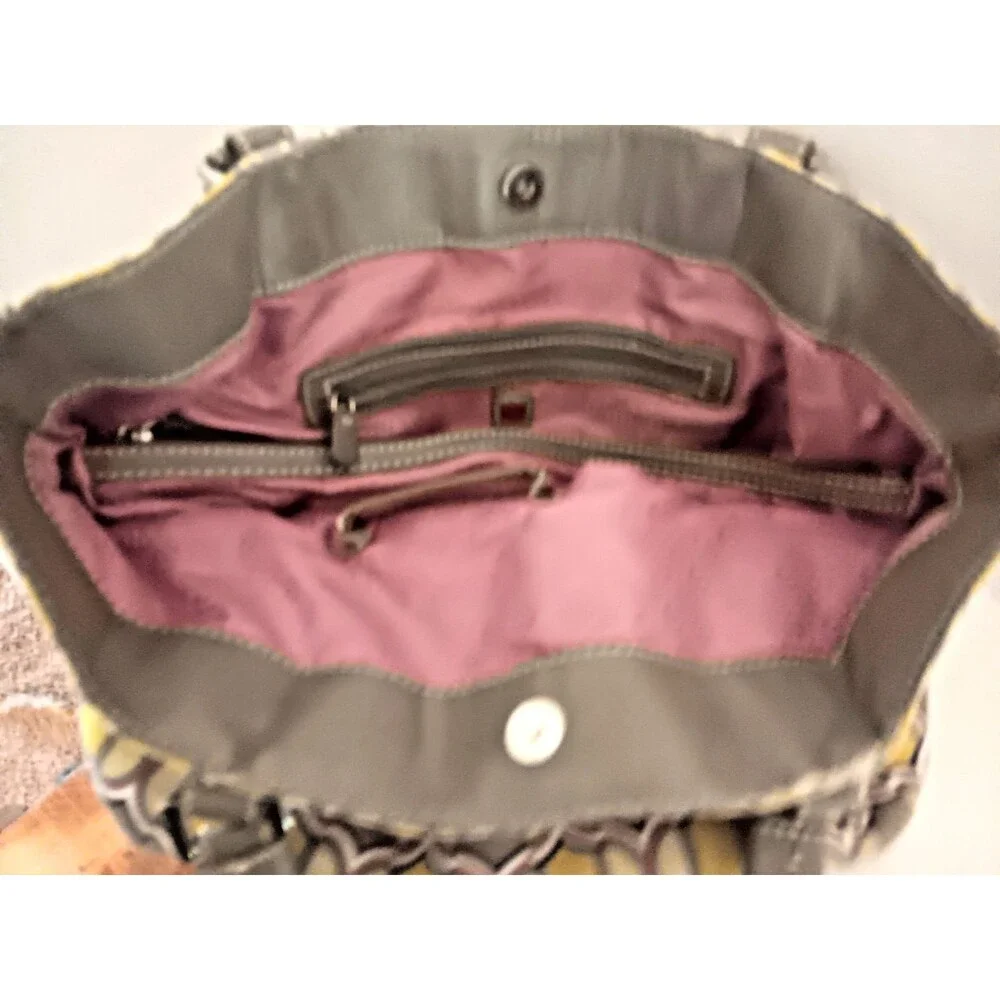 RELIC by Fossil Purse Bag Hobo Print Y2K Yellow/Gray